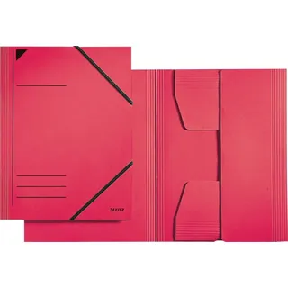 LEITZ Fächermappe Eckspannermappe A4 mit 3 Klappen für ca. 250 Blatt rot rot