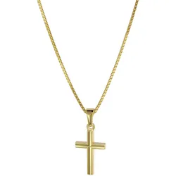 trendor 08504 Kreuz Anhänger für Kinder Gold 333 mit plattierter Halskette, 38 cm