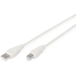 DIGITUS USB 2.0 Anschlusskabel, Typ A - B St/St, 1.8m beige