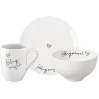 Villeroy & Boch 3er Set Frühstücks-Set Lieblingsmensch Statement in