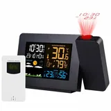 ExoticaBlend Projektionswecker Digitaler Wecker mit Projektion Wetterstation Wecker Projektionsuhr mit Außensensor zeigt Innen- und Außentemperatur