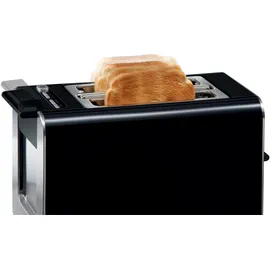 Bosch Toaster Styline TAT8613N, integrierter Brötchenaufsatz, Liftfunktion, Auftaufunktion, Abschaltautomatik, Brotzentrierung, Edelstahl/schwarz