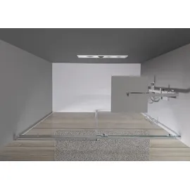 Bernstein Nischendusche mit Schiebetür Soft-Close Chrom 8mm Nano Echtglas 160cm