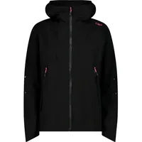 CMP Damen 2-Lagen Jacke mit fester Kapuze, schwarz