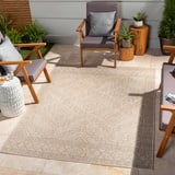 Surya Outdoor Teppich wetterfest, Luz - In und Outdoor Teppich für Balkon 200x275 cm, Terrasse, Garten, Küche - Outdoor Teppich Boho Style, Teppich für draußen - Teppich Beige