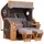 deVries Strandkorb Holz, Teakholz, Uni, 150x165x92 cm, Gartenmöbel, Strandkörbe