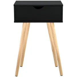 [en.casa] Nachttisch, Schwarz Holzwerkstoff, 40x60x30 cm Schlafzimmer, Nachttische