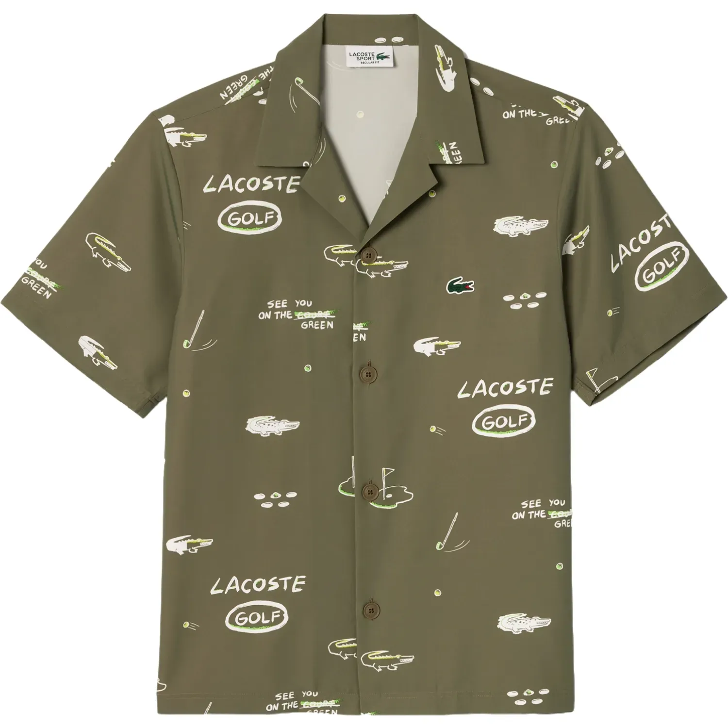 LACOSTE T-Shirt Woven, khaki