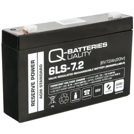 Quality Batteries Q-Batteries 6LS-7.2 6V 7,2Ah Blei-Vlies Akku AGM VRLA