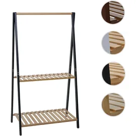 Mendler Garderobenständer HWC-Q32 Natur/Weiß