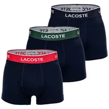 Lacoste Trunks unifarben Blau / Grün / Rot M 3er Pack