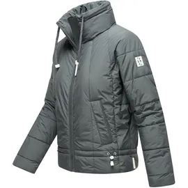 Navahoo leichte Damen Steppjacke kurze Übergangsjacke oversized mit Fledermausärmeln Luftzauber 14 Stormy Blue Gr. S - S