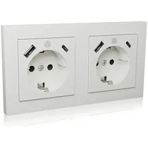 Icy Box Doppelsteckdose Unterputz IB-MPS4200W-PD Weiß 2 St.