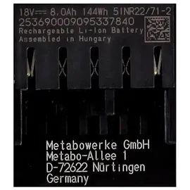 Metabo Akku Basis Set 18 V 1 x 8,0 Ah