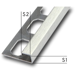 Quadratprofil / Ecken Edelstahl - gebürstet | Innen-/Aussenecke Vollmaterial Edelstahl - 11,0 mm