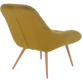 SalesFever Relaxsessel Toulon Samt 76 x 85 x 85,6 cm Gelb mit XXL-Steppung