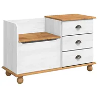 VidaXL Flurbank mit Stauraum ASKIM Weiß 100x39x62 cm Massivholz