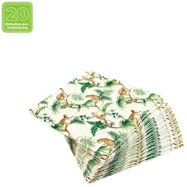 Home fashion Lunchservietten Monkey Family“, 33x33 cm, 3-lagig, Home Fashion®, 20 Stück