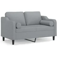 VidaXL 2-Sitzer-Sofa mit Zierkissen Hellgrau 120 cm Stoff
