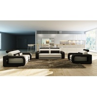JVmoebel Sofa Ledersofa Couch Sofas Couchen 3 Sitzer Design Modern Sofa 3Sitzer Davos 3er Sitz weiß