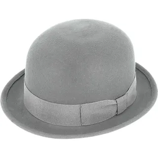 Fiebig Wollfilzhut Melone mit Ripsband Hellgrau) Gr. 57 | Grau