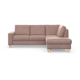 Home Affaire Ecksofa »Summer L-Form«, mit Ottomane, wahlweise mit Bettfunktion und Bettkasten, Cord-Bezug rosa