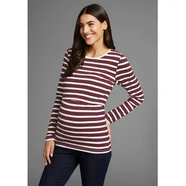 NEUN MONATE neun 9 monate Umstandsshirt in weiß/bordeaux geringelt | Gr.: 36/38,