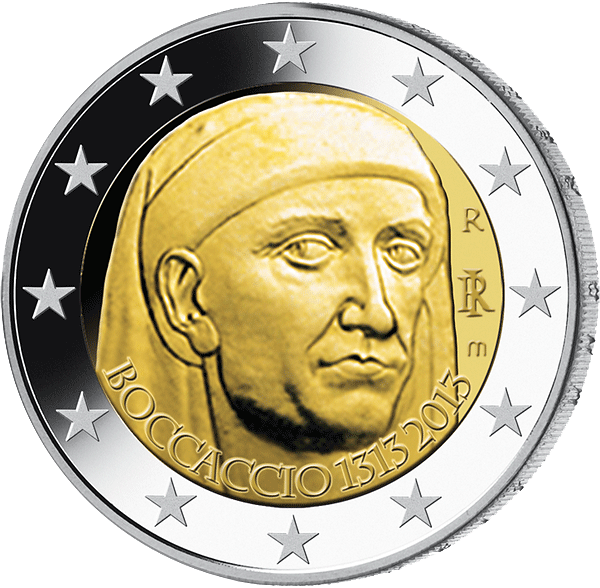 2 Euro Gedenkmünze "700. Geburtstag von Giovanni Boccaccio" 2013 aus Italien