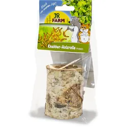 JR FARM Knabber-Holzrolle Protein 150g Kleintiersnack / Nahrungsergänzung für Kleintiere