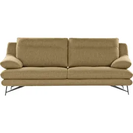 Calia Italia 2,5-Sitzer CALIA ITALIA "Cezanne, elegant und bequem, aufwendige Detailverarbeitung", gelb (35 senape), B:195cm H:90cm T:96cm, Sofas, im Strukturbezug, wahlweise mit Sitztiefenverstellung