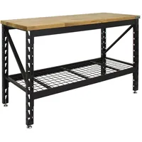 Baumarktplus Werkbank 153x62x99 cm 500 kg Stahlgestell Hartholzplatte Werktisch