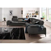 W.Schillig Ecksofa valentinoo, Designsofa, elegant und bequem, L-Form, Set, mit Sitztiefenverstellung, Breite 318 cm grau