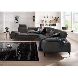 W.Schillig Ecksofa valentinoo, Designsofa, elegant und bequem, L-Form, Set, mit Sitztiefenverstellung, Breite 318 cm grau