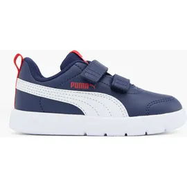 Puma Courtflex V3 V Kinder Navy/Weiß/Rot 25
