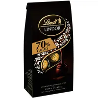 Lindt Schokolade LINDOR Kugeln 70% Kakao Extra Dunkel | 136 g Beutel | ca. 10 Kugeln feinherbe Edelbitter Schokolade mit zartschmelzender Füllung | Pralinen-Geschenk | Schokoladen-Geschenk