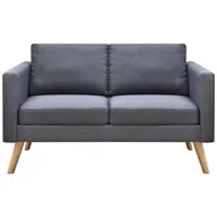 vidaXL Sofa 2-Sitzer Stoff Dunkelgrau