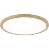 Paulmann 71028 LED Panel Atria Shine Backlight IP44 rund Holzoptik Badleuchte, Warmweiß,