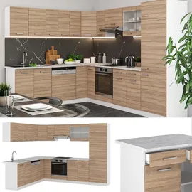 Vicco Winkelküche L-Form 227 x 287 cm Sonoma Eiche