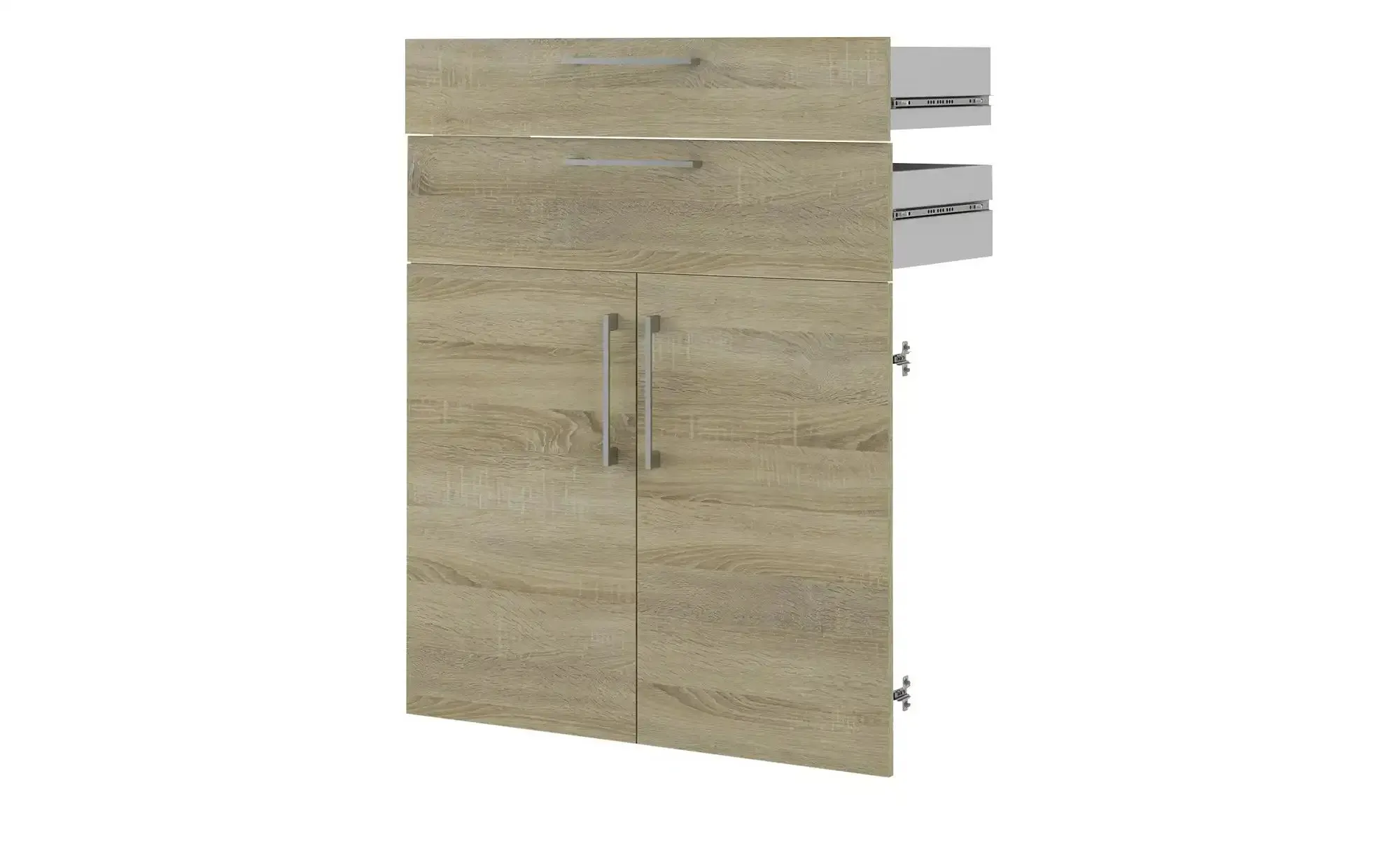 2 Schubladen + 2 Türen   ¦ holzfarben ¦ Maße (cm): B: 83,7 H: 105,4 T: 36.0