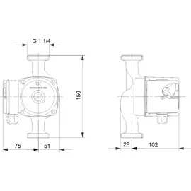 Grundfos UPS 25-60 N 180 Zirkulationspumpe 96913085