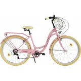 Damenfahrrad Davi Emma 28", 7 Gänge, 160-185 cm, Rosa/Creme