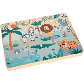 Small Foot Company Motorikbrett Setzpuzzle Tierlaute Safari transparent