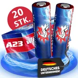 20 x Wilhelm A23 Alkaline Batterie MN21, V23GA, 23A 12V Ø10,0 x 28,3mm NEU!!