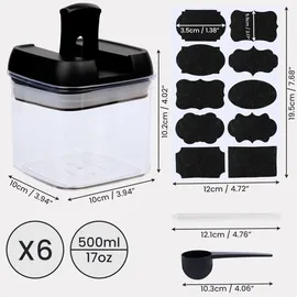 Belle Vous Frischhaltedose transparent 0,5 l 6-teiliges Set