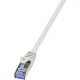Logilink CQ4032S Patchkabel CAT 6a S/FTP Grau vergoldete Steckkontakte, Flammwidrig, mit Cat7-Rohk. Primel. 1,00m
