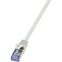 Logilink CQ4032S Patchkabel CAT 6a S/FTP Grau vergoldete Steckkontakte, Flammwidrig, mit Cat7-Rohk. Primel. 1,00m