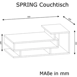 Roller Couchtisch Spring Weiß Walnuss