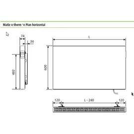 Kermi x-therm +e 600 x 1000 mm 1500 W