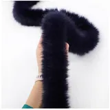 Rockreyoa Kunstfell Bordüre Flauschig Kunstpelzband Kunstfell Band Plüsch Trim Stoff Bordüre Handarbeit Material für Hausschuhe Kostüme Basteln Mäntel Geschenkdekoration Marineblau 2m