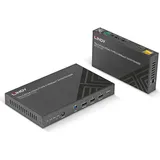 Lindy 70m Cat.6A TypeC & HDMI HDBaseT 3.0 KVM Extender (38346), KVM Switch, Schwarz
